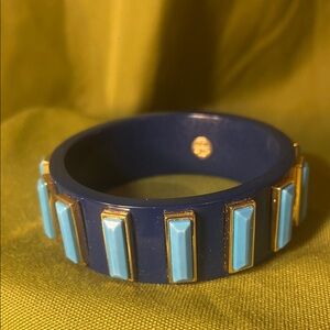Blue Two-Tone Logo Bangle